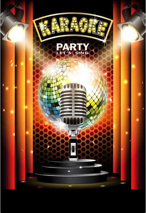 Buy CSFOTO 5x7ft Karaoke Party Backdrop Night Show Microphone Karaoke ...