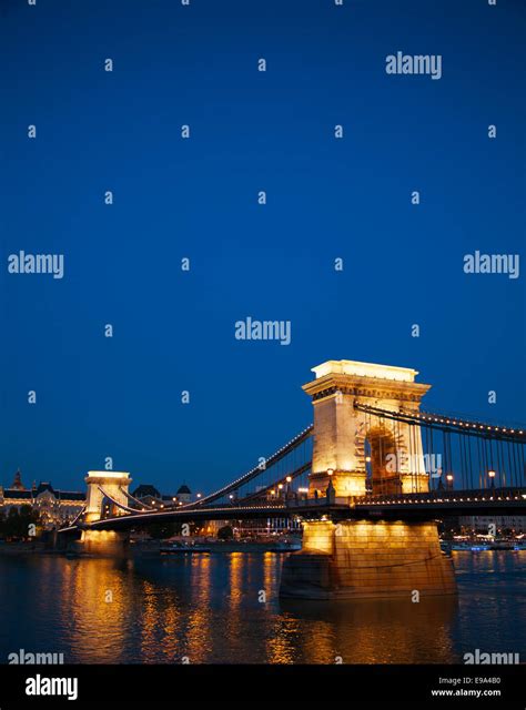 Szechenyi chain bridge in Budapest, Hungary Stock Photo - Alamy