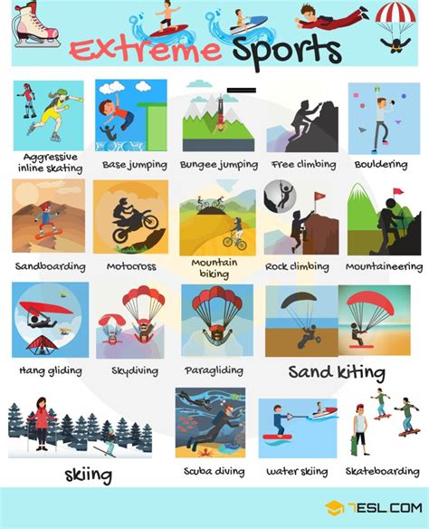 Extreme Sports List 的图像结果