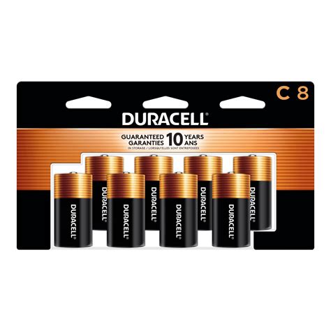Duracell Coppertop C Batteries, 8 Count Pack, C Battery with Long ...