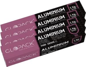 Glopack Silver 1 Kg Gross Foil Paper Wrap for Food Packing, Cooking ...