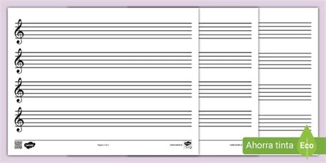 Hojas de actividades: Pentagrama en blanco (teacher made)