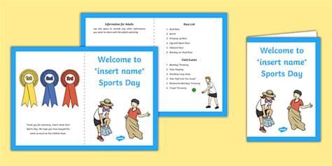 EYFS Races and Field Events Sports Day Parents Leaflet