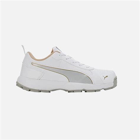 Puma Mens Cricket Classicat Cricket Shoe-Metallic Gold-Silver-White-Te ...