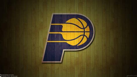 Download Indiana Pacers Logo on Wooden Floor Wallpaper | Wallpapers.com