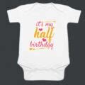Unicorn 1/2 Birthday Baby Girl Onesie -Half Birthday Shirt