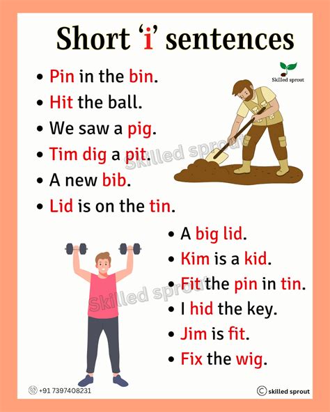 CVC Short 'i' vowel words Sentences for reading practice, ESL. in 2025 ...