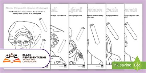KS1 Black Scientists Colouring Sheets