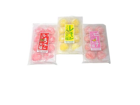 Buy Japanese Mochi Fruits Daifuku Rice Cake Strawberry, Lemon, Peach ...