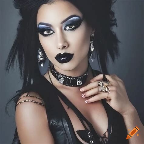 Incredibly beautiful latina imposing detailed goth woman on Craiyon
