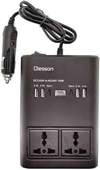 Soletal 150W Car Inverter: Switchable Power with 4 USB, 2 Type-C Ports ...