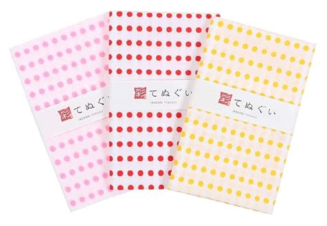 irodori Japanese Traditional Towel Tenugui Dot Pattern A with Fray ...