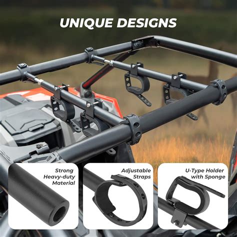 Buy UTV Overhead Gun Holder, kemimoto Roof Gun Carrier Bow Rack 21in ...