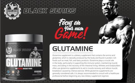 Dexter Jackson Black Series Micronized Glutamine - 60 Servings, 300gm ...
