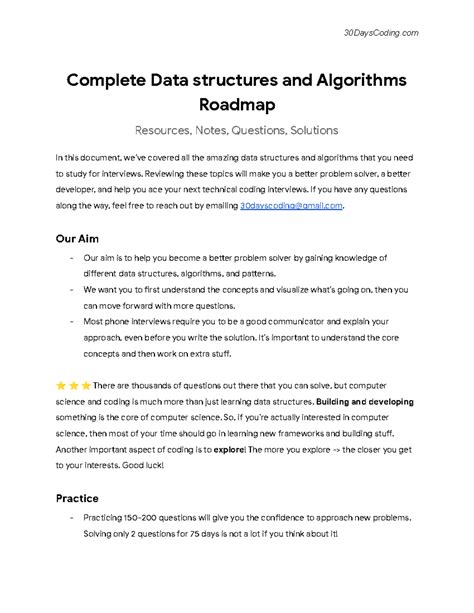 DSA Comprehensive Roadmap for Interview Prep and Study Resources - Studocu