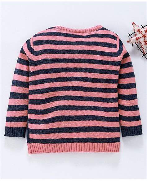 Babyhug Full Sleeves Sweater Bunny Patch - Navy Blue