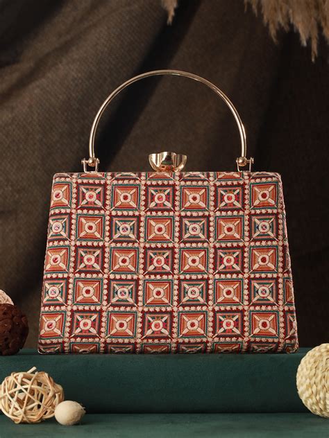 Modern Threads Multicolor Embroidered Box Clutch – Priyaasi