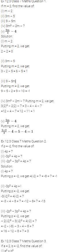 Ch 12 algebra expression exercise 12.3 - Brainly.in
