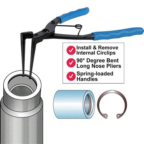 90 Degrees Bending Pliers Long Nose 90° Bent Snap-Ring Pliers Heavy ...