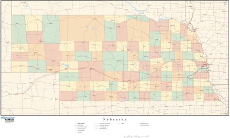 Nebraska State Map With Counties
