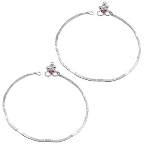 Sahiba Gems Anklet (Payal) Box Design in 92.5 Silver for Girls and ...