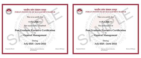 Post Graduate Executive Certification in General Management