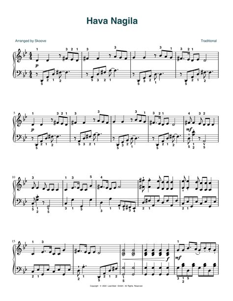Traditional "Hava Nagila (arr. Skoove)" Sheet Music PDF Notes, Chords ...