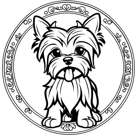 Playful yorkie coloring page Lulu Pages