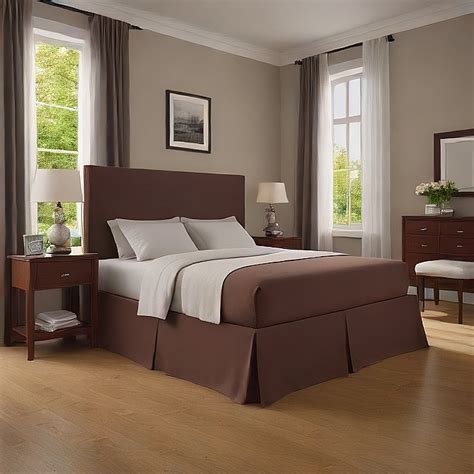 12" Inch Drop Chocolate Bed Skirt Split Corner Egyptian Cotton 1000TC ...