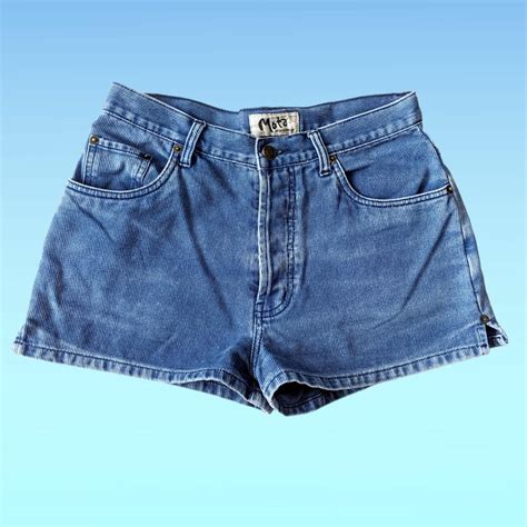 Blue denim high rise vintage cord shorts. Will... - Depop
