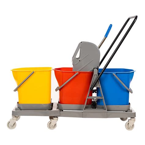 Aspire™Three Bucket Mop Winger Trolley System for Hospital Cleaning | 3 ...