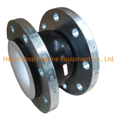 6inch Class150 L=180mm Flanged Rubber Expansion Joint with PTFE Lining ...