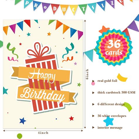 Buy 36 Sets Work Anniversary Cards Birthday Cards Employee Appreciation ...