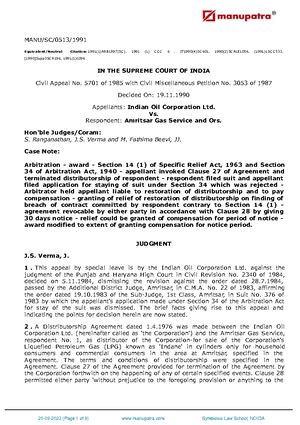 Statement of Claim Format - BEFORE DELHI INTERNATIONAL ARBITRATION ...