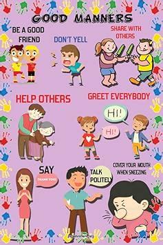 Yellow Alley Early Learning Wall Sticker Poster On Good Manners|Kids ...