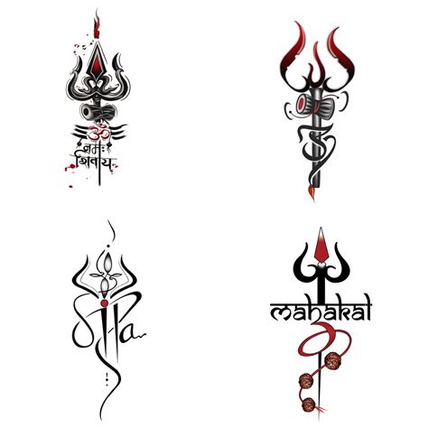 Ordershock Mahakaal Trishul Design Combo Pack of 4 Tattoo Waterproof ...