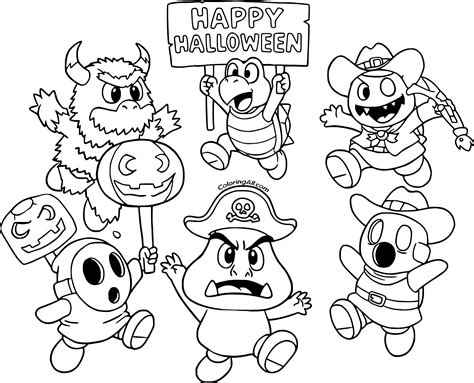 Goombas Koopa Troopas and Shy Guys Dressed in Silly Halloween Outfits ...