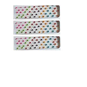 OJ Round Multi color Bindi with Stone Plain Sticker Forehead Bindi ...