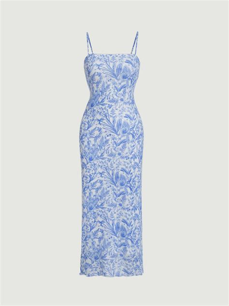 SHEIN USA | Tall women dresses, Womens dresses, Long blue floral dress