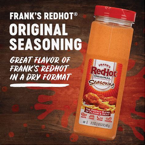 Frank's RedHot Original Seasoning 21.2 oz - Garlic Cayenne Pepper Blend ...