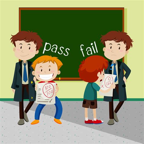 Opposite words for pass and fail 448032 Vector Art at Vecteezy