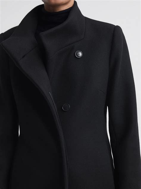 Reiss Petite Wool Blend Mid-Length Coat in Black - REISS