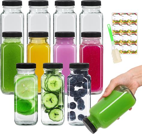 Amazon.com: AuroTrends 8 oz Glass Bottles with Lids 12Pack, 250ml Glass ...