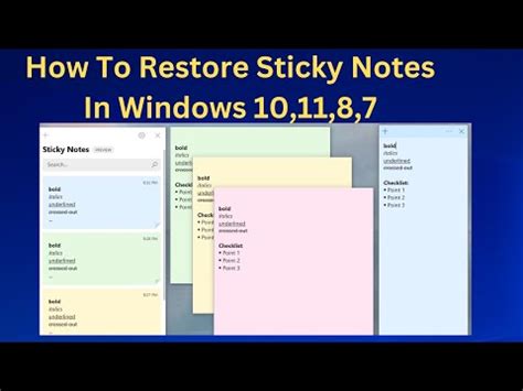Restore Sticky Notes 的图像结果