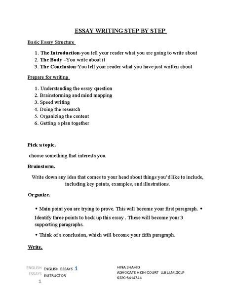 Image result for Step by Step Essay Example