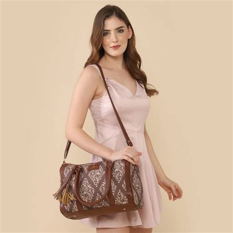 THE CLOWNFISH Lorna Printed Handicraft Fabric Handbag for Women Office ...