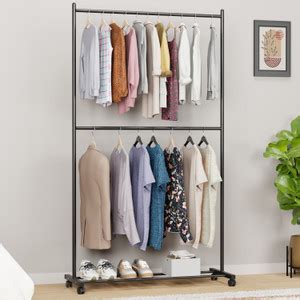 lukzer Steel Floor Cloth Dryer Stand Double Rod Metal Garment Stand ...