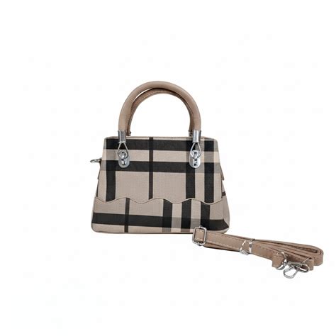Super Classic Beige Check Elegant Handbag – One Minute Bazaar