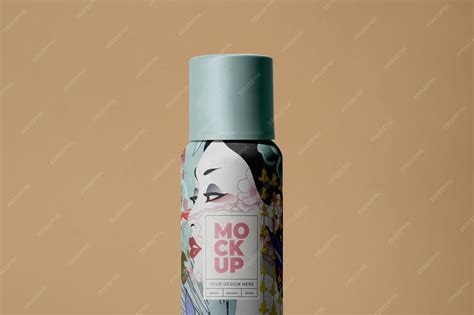 Premium PSD | Aerosol bottle mockup design