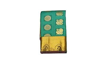 Buy Kanchipuram Vallalar Silks Blue saree at Amazon.in